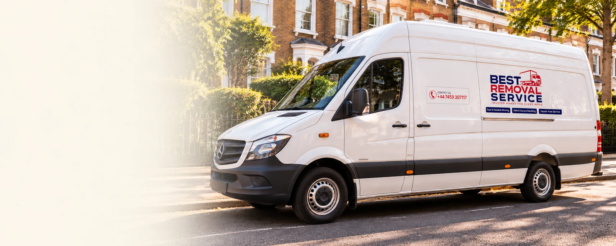 Best Removal Service van parked on an East London street